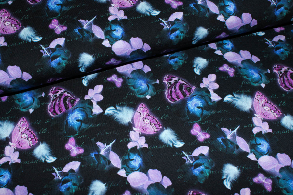 Jersey Schmetterlinge schwarz (10 cm)